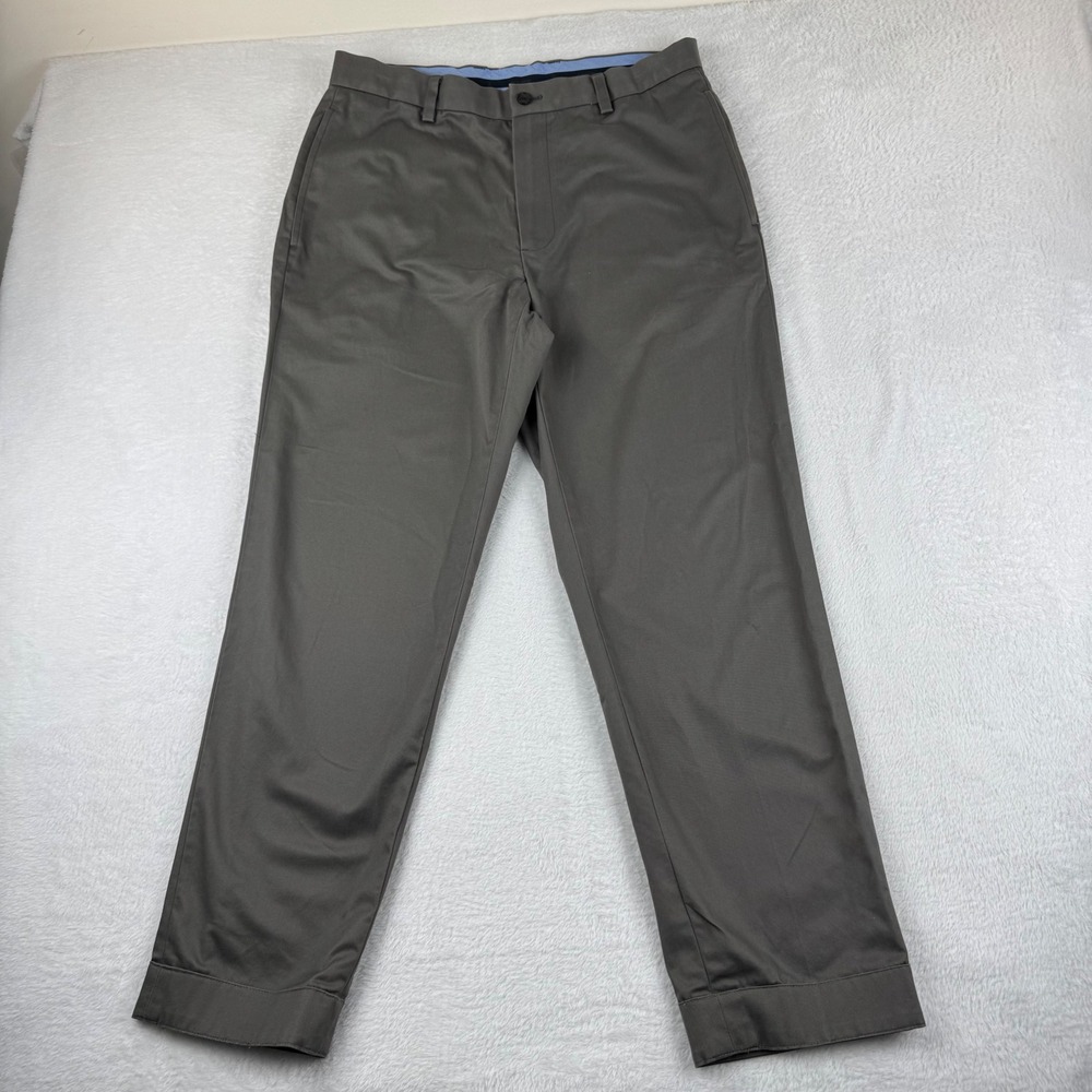 Brooks Brothers Chino Pants Mens 33x31‎ Gray Advantage Stretch Clark Lightweight